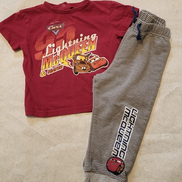 Disney Cars Lightning McQueen tee shirt and joggers - Picture 1 of 6